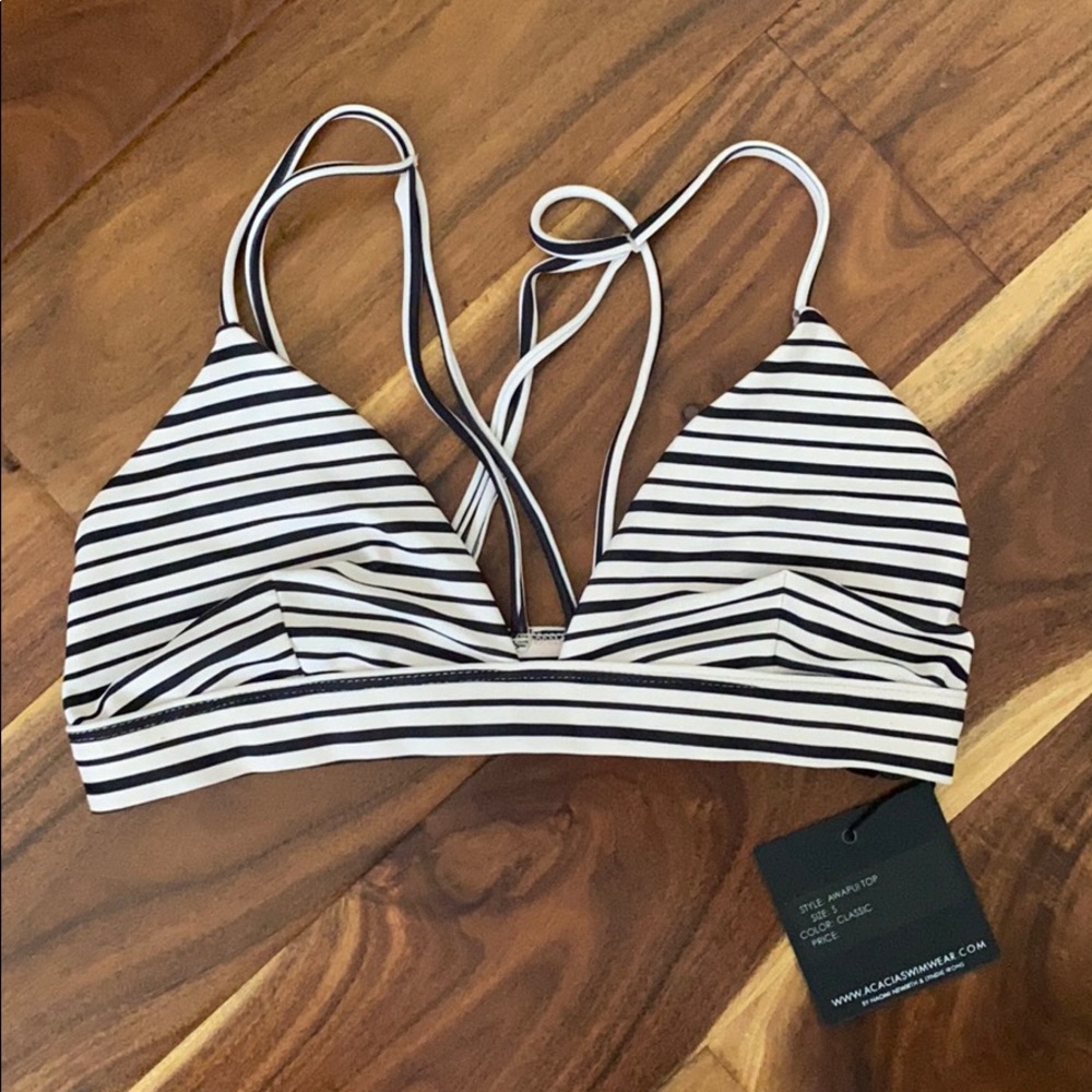 Acacia Swimwear Striped Classic Awapui top S - Picture 1 of 4